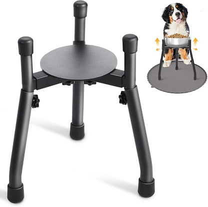 Adjustable Elevated Dog Bowl Stand, Metal Raised Feeder for Medium & Large Dogs, 3 Heights (8.8", 10.8", 12.5"), Width 6.3"–10.2", Spill-Proof Mat, Anti-Slip & Quiet, Bowl Not Included