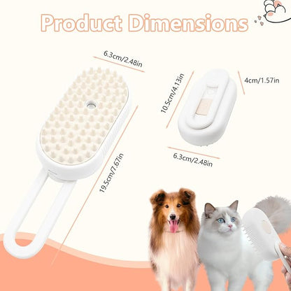 4 in 1 Cat Steam Brush for Shedding, 2026 Rechargeable Pet Steam Brush With 360 Rotating Arm, Massage, Cleaning, Shedding & Combing Multifunctional Hair Removal Comb for Cats Dogs (Orange)