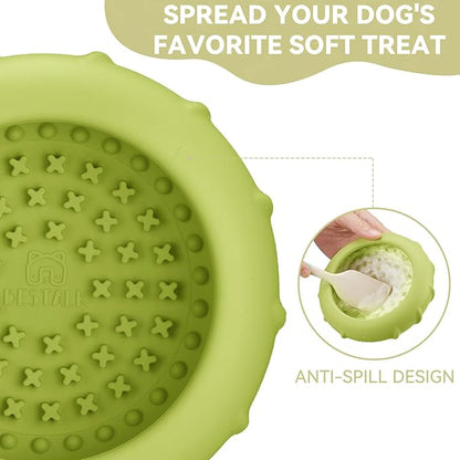 Dog Lick Bowl, Bestalk Wobbly Freeze Bowl Enrichment Feeder for Dogs, Anxiety Relief Lick Mat Puzzle Toy for Distraction, BPA Free Silicone, Dishwasher Safe(Green,L)