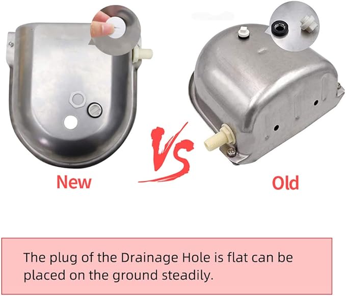 Stainless Steel Automatic Dog Waterer Bowl with Float Valve and 1M Hose(one end 3/4''), Livestock Waterer for Dog Goat Cattle (with Drainage Hole)