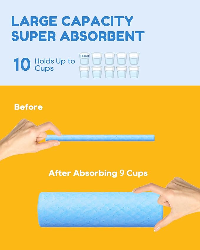 100 Count-30" x 36" XXL Puppy Pads, Extra Large Pee Pads for Dogs, Super Absorbent Disposable Dog Training Pads, Quick Drying, Leak-Proof, Ultra Thick Potty Pads for Dogs, Puppies, Doggie, Cats