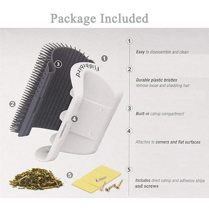 3.0 Softer Cat Self Groomer with Catnip, Dog Cat Corner Groomer,Wall Corner Scratcher Comb,Grooming Massage Brush, Perfect Scratch Massager Tool for Long & Short Fur Kitten/Puppy (2 Pack)