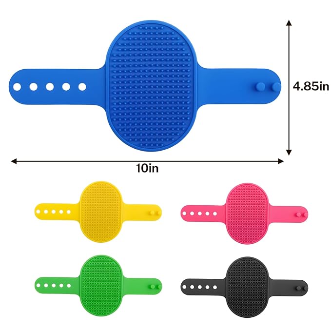 5PCS Pet Cat Grooming Brush, Adjustable Silicone Grooming Brush, Cat Self-service Scratcher, Silicone Grooming Belt Pad, Suitable For Cats (Self-service And Handheld)