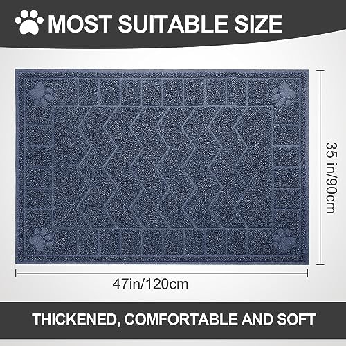 Cat Litter Box Mat, 47" x 35" Large Waterproof Litter Trapping Mat - Image 2