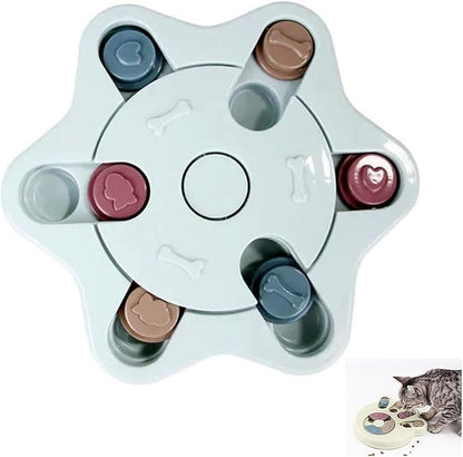 Anti-Choking Interactive Puzzle Toy for Slow Dispensing Feeding for Pets, 2023 New Dog Puzzle Toys, Dog/Cat Food Puzzle Feeder, Dog Stimulation Toys for Small and Medium-Sized Dogs (Blue, Hexagon)