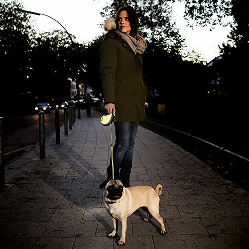 FLEXI Neon Retractable Dog Leash (Cord), 16 ft, Small, Black/Yellow - Image 5