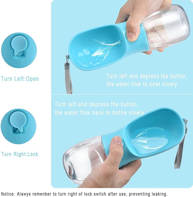 Cibaabo Dog Water Bottle with Food Container, Travel Puppy Water Bowl, Portable Pet Dispenser, Dog Gift Stuff Accessories Items, Puppy Essentials Necessities for Yorkie Cat Walking and Hiking