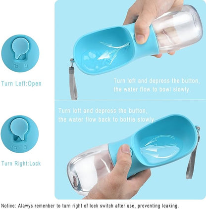 Cibaabo Dog Water Bottle with Food Container, Travel Puppy Water Bowl, Portable Pet Dispenser, Dog Gift Stuff Accessories Items, Puppy Essentials Necessities for Yorkie Cat Walking and Hiking