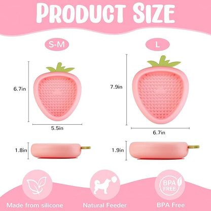 Freeze Dog Lick Bowl, Animire Non-Slip Slow Feeder Lick Mat for Dogs, Silicone Dog Enrichment Bowl for Distraction Anxiety Relief Boredom, BPA Free, Dishwasher Safe(Pink,S)