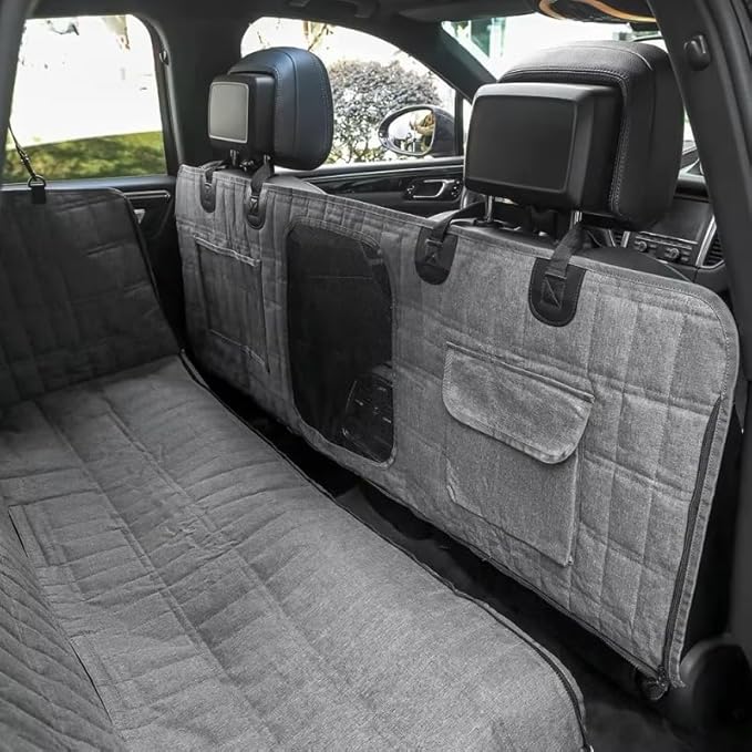 Dog Car Seat Cover for Hyundai Santa Cruz, Dog Hammock for Car, 600D Oxford Waterproof Back, Waterproof Pet Hammock Protector,A