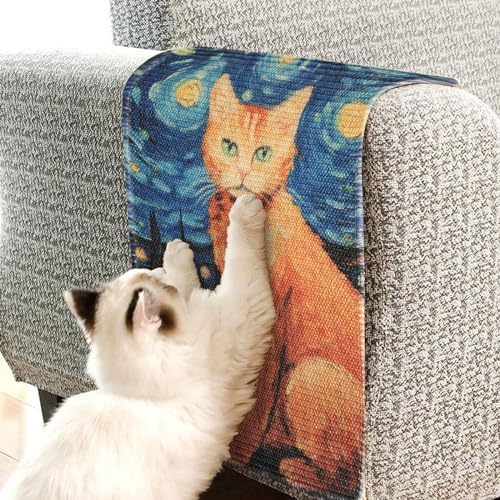 3-in-1 Sisal Cat Scratch Mat on Floor & Wall Mounted 23.6x15.7'' by Truvito