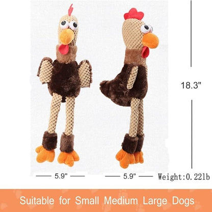 Dog Squeaky Toys - Rooster Plush Toys Chew Resistant Stuffed Durable Squeaky Dog Toys, Anxiety Reducer Chew Toy for Puppy Small Medium Large Dogs