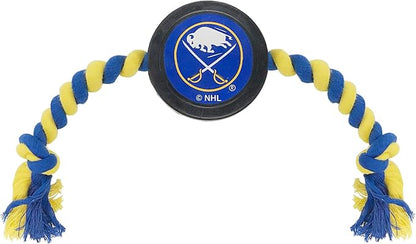 Pets First NHL Buffalo Sabres Puck Toy for Dogs & Cats. Play Hockey with Your Pet with This Licensed Dog Tough Toy Reward!