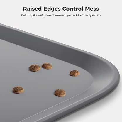Silicone Pet Food Mat Waterproof - BPA Free Non-Slip Dog Feeding Mat with High Raised Edges - Spill-Proof Placemats for Cats and Dogs Food and Water Bowls 18.5"x11.5"