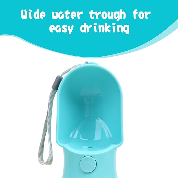 Dog Water Bottle with Food Container, Portable Pet Dispenser with Lock and Cleaning Brush,Dogs Stuff Water Bottle for Hiking,Travel (Blue)