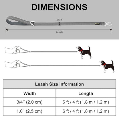 Plutus Pet Heavy Duty Dog Leash with Lockable Aluminum Carabiner, 4/6 Feet Long, Double-Sided Reflective Nylon, Padded Handle, for Puppy, Small, Medium and Large Dogs (Chocolate, 4/5" x 4')