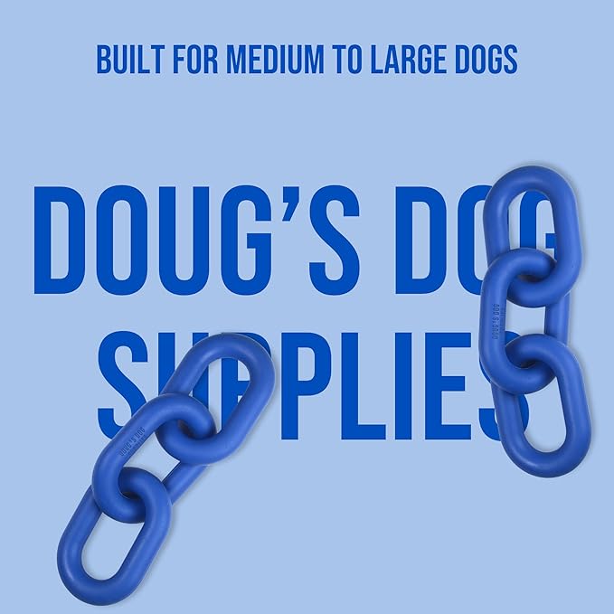 Doug's Dog Supplies Chain Link Tug Toy, Tug Toys for Dogs, Rubber Chain Toy for Tug of War (Blue)