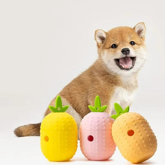 Cat Dog Slow Feeder Set Lucky Clover Lick Mat & Pineapple Puzzle Toy Food Grade Silicone Easy to Clean Anti-Slip Base Pet Accessories (Puzzle Toy-1 2pcs)