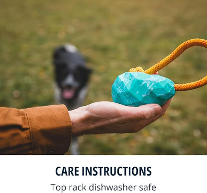 Ruffwear, Huck-a-Cone Dog Toy – Durable Tug, Throw & Fetch Toy with Knotted Rope Handle, Interactive Play for Dogs, Glacial Blue