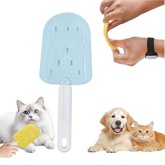 Pet Ice Cream Massage Comb, Cat Double-Sided Grooming Brush, Cat Tongue Brush for Cats Grooming Easily Removes Fur Reducing Hairballs (Blue)