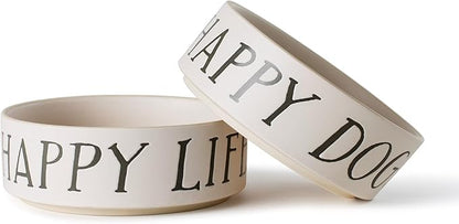 Fringe Studio "HAPPY DOG" Medium Stoneware Pet Bowl, PetShop Collection (479107)