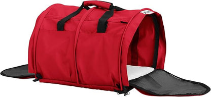 SturdiBag Pro 3.0 Pet Travel Carrier for Cats and Dogs – Soft-Sided with Safety Clips and Seatbelt Straps for Car Travel | XL, Red