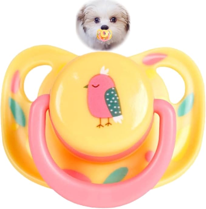 Pet Silicone Calming Pacifier, Dog Pacifiers for Small Dogs, Kitten Pacifiers, Puppy Teething Toys and Cat Chew Toys, Essential Pet Supplies, Puppy Essentials and Kitten Supplies (Chicks)