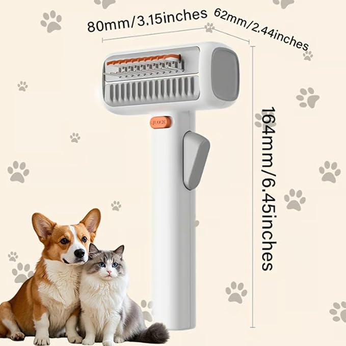 2026 New 2-in-1 Pet Self-Detangling & Grooming Comb, 2-in-1 Pet Comb Untangle & Remove Tangles One-Touch Switch, Pets Grooming Brush Detangle, Deshed (2Pcs)