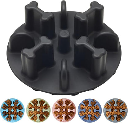 Soft Silicone Anti-Choking Puzzle Dog Bowl Insert, Anti-Slip Slow Eating Feeder for Regular Elevated Dog Bowls
