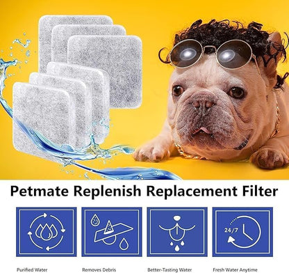 Water Fountain Filters Replacement for Dog, Pet Water Filter Compatible with Petmate Replendish Mason Gravity Waterers, Filter for Automatic Waterer Bowls Dog Water Dispenser- 8Pack