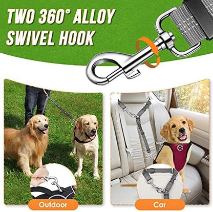 AUTOWT Double Dog Leash, No Tangle 360°Swivel Rotation Reflective Lead Attachment Adjustable Length Dual Two Dogs Lead Splitter, Comfortable Shock Absorbing Walking Training for 2 Dogs - Image 4