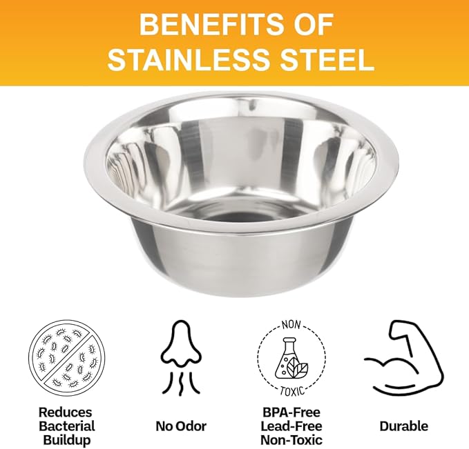 Neater Pet Brands 1.5 Cup (12 oz.) Stainless Steel Dog Bowls, 1 Single Neater Feeder Replacement Bowl (Cat/Small Models), Dog Food Bowl or Water Bowls, Dishwasher Safe Metal Dish for Cats & Small Dogs