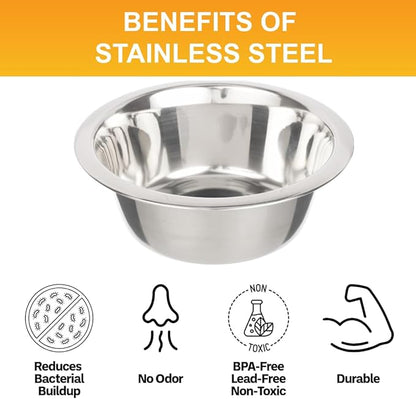 Neater Pet Brands 1.5 Cup (12 oz.) Stainless Steel Dog Bowls, 1 Single Neater Feeder Replacement Bowl (Cat/Small Models), Dog Food Bowl or Water Bowls, Dishwasher Safe Metal Dish for Cats & Small Dogs