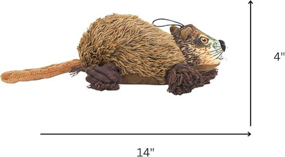 Ropers Beaver Plush Dog Rope Pull Chew Tug Toy