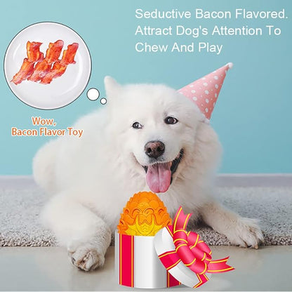 Dragon Egg Dog Chew Toys for Aggressive Chewers - Toughest Indestructible Dog Toys for Aggressive Heavy Chewers Lifetime Replacement, Tough Toys for Medium Large Dogs (Orange)