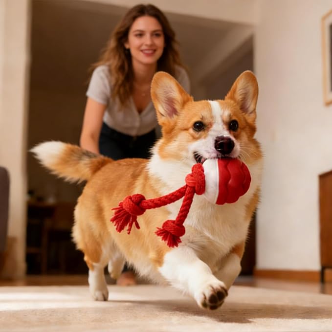 2026 New Interactive Dog Toys, Automatic Moving Dog Ball for Small/Medium/Large Dogs, Interactive Smart Rolling Dogs Toy Ball with Light Up to Keep Them Busy(Red)