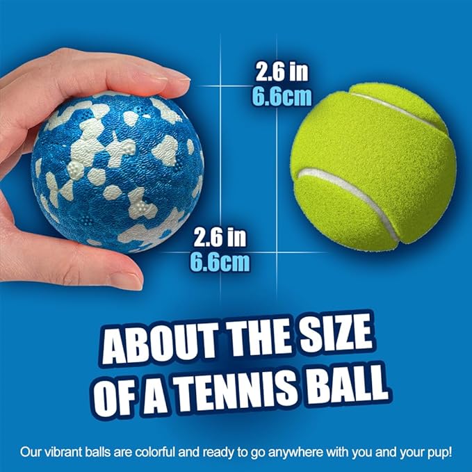Dog Balls, Indestructible Tennis Balls for Dogs, 2.5'' Durable Bouncy Dog Toys for Aggressive Chewers, Interactive Dog Toys for Fetch Game, Lightweight Floating Chew-Proof (1 Pack)