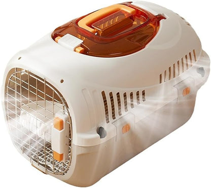 Plastic Pet Airline Crate, Hard Shell Travel Carrier for Cats and Dogs with Backpack Design, Meets Airline Regulations, Secure and Comfortable Space for Outdoors Trip