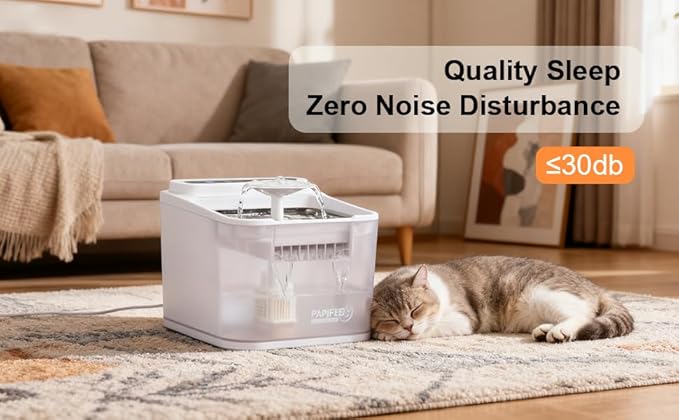 Cordless Cat Water Fountain, 1500mah Rechargetable Battery Operated Water Fountain for Cats Dogs,84Oz/2.5L Automatic Pet Water Dispenser for Dog Small Animals Outdoor Indoor