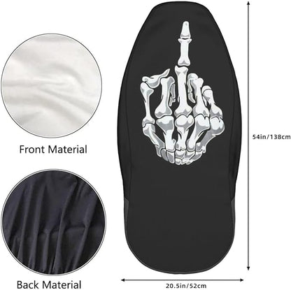 Foruidea Funny Black White Skull Car Seat Covers Universal 2 Pcs Auto Front Seat Cover Fit Most Cars,SUV,Sedan,Trucks
