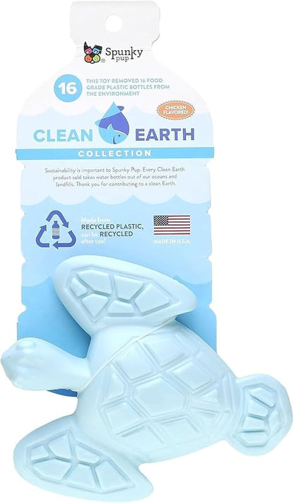 Spunky pup Clean Earth Heavy Duty Dog Chew Toys for Aggressive Chewers - Recycled, Made in USA, Turtle