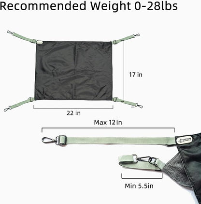 Cat Hammock for Cage - Washable Soft Outdoor Mat, Waterproof Cooling Pad for Cats (Large, Black)