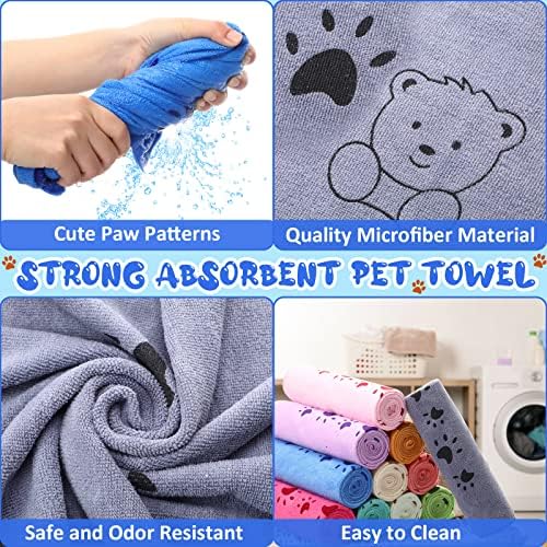 Moukeren 12 Pcs Dog Drying Towel 20''x39'' Microfiber Absorbent Bulk - Image 4