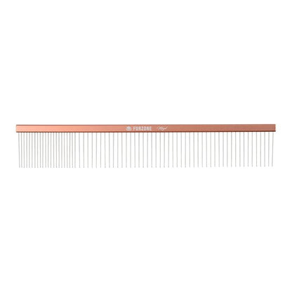Furzone 2-in-1 Megal Greyhound Comb for Dogs (Medium/Coarse), 69 Stainless Steel Pins Dog Comb, Aluminum 24.5cm Handle,Lightweight,Gently Remove Dogs’ Head/Body Fur, Professional Grooming Accessories