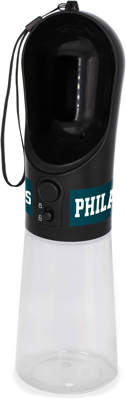 Pets First Dog Water Bottle. NFL Philadelphia Eagles PET Water Bottle. Best Cat Water Bottle. Water Fountain Dispenser for Dogs & Cats., Black, 13.5oz (PHL-3344)