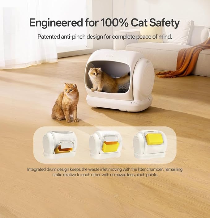 XXXL Automatic Cat Litter Box, Self Cleaning Litter Box for Multiple Cats, Anti-Pinch Safety Protection, Smart APP Control, Odor Control, Works with Clumping/Bentonite/Mineral Litter