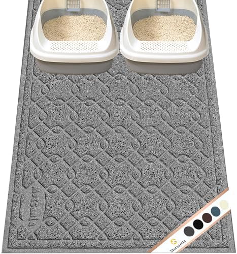 47" x 32" XL Large Cat Litter Box Mat, Scatter Control, Waterproof by Motsamla