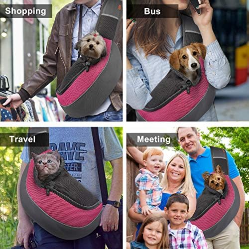 FDJASGY Pet Sling Carrier for Small Dogs Cats,Breathable Mesh Travelling Hand Free Puppy Backpack with Pouch and Adjustable Strap Carrier - Image 6