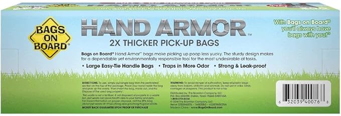 Bags on Board Dog Poop Bags - Extra Thick Waste Pickup Bags with Easy Tie Handles - Easy Dispensing Drawer Pack - 200 Count