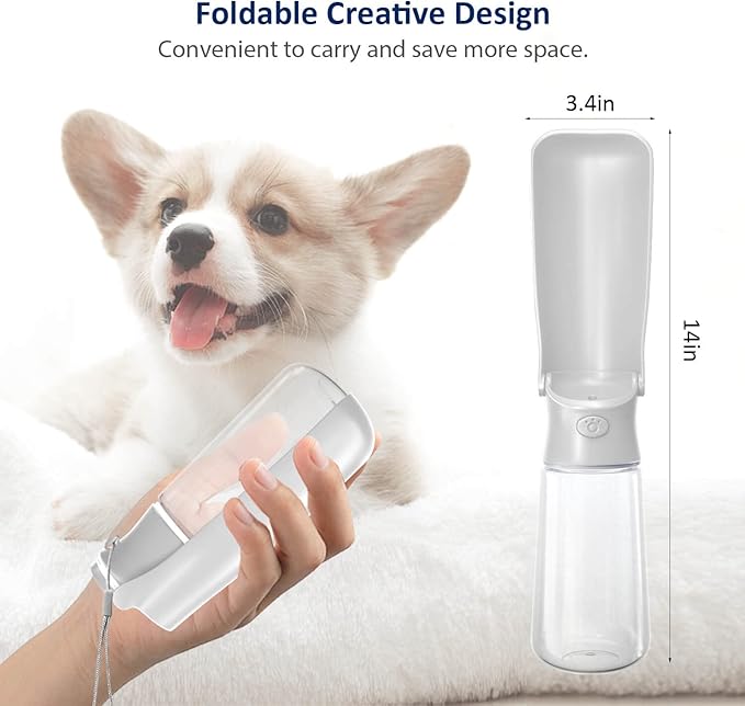 WePet Foldable Portable Dog Water Bottle Puppy Water Dispenser with Drinking Feeder, 19 OZ, High-Temperature Resistant Leak Proof for Pets Outdoor Walking, Hiking, Travel, Food Grade Plastic BPA Free
